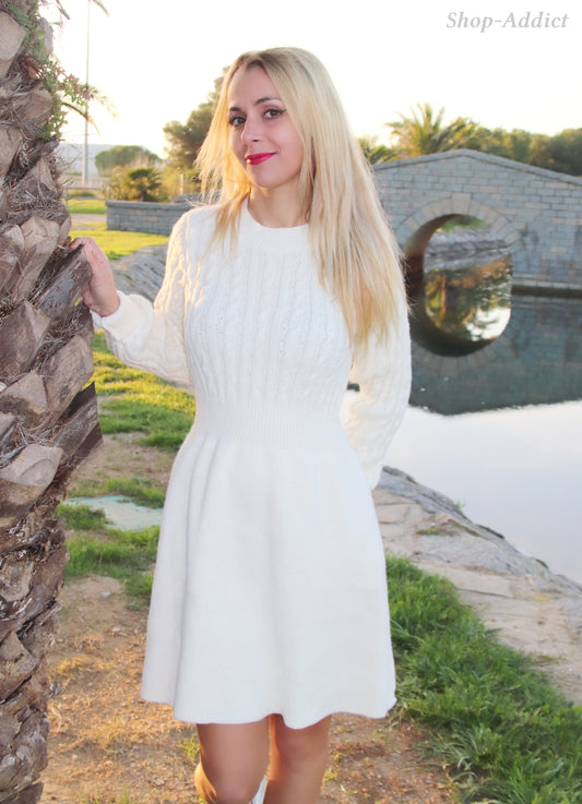 ROBE PULL EN TRICOT TORSADÉ