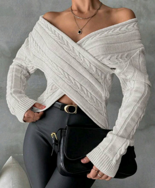 PULL TRICOT CROISÉ